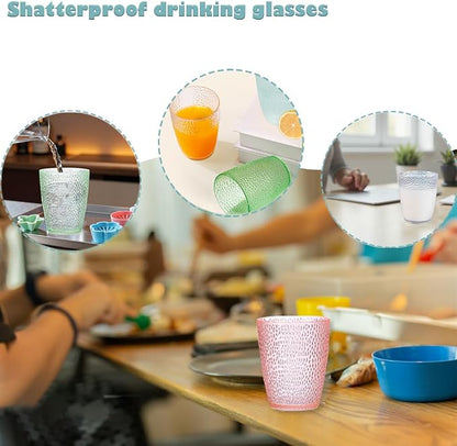 4 PCS Colored Plastic Drinking Glasses, Reusable Acrylic Drinking Cups - Image 5
