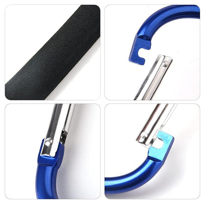 4 Pack Large Carabiner 5.5" D Style Click and Carry Bag Carrier Stroller Hooks - Image 3