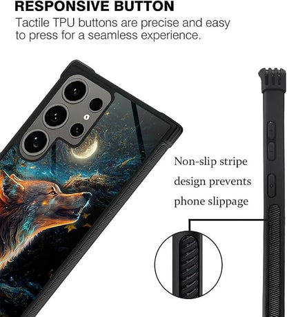 for Samsung Galaxy S24 Ultra Case, Star Cave Hungry Wolf Pattern Graphic Design - Image 4