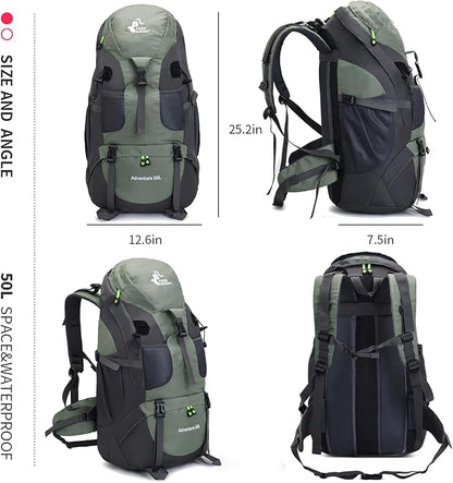 Bseash 50L Hiking Backpack, Water Resistant Lightweight Outdoor Sport Daypack - Image 2
