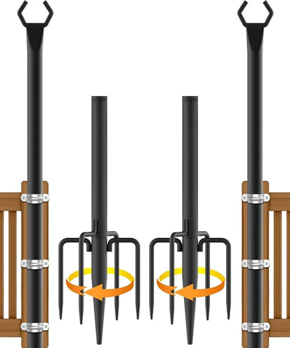 NUERPO 2 Pack String Light Poles, Metal Poles by NUERPO