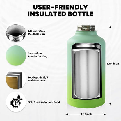 RAYMYLO Insulated Water Bottle 64 oz, Triple Wall Vacuum Stainless Steel - Image 5