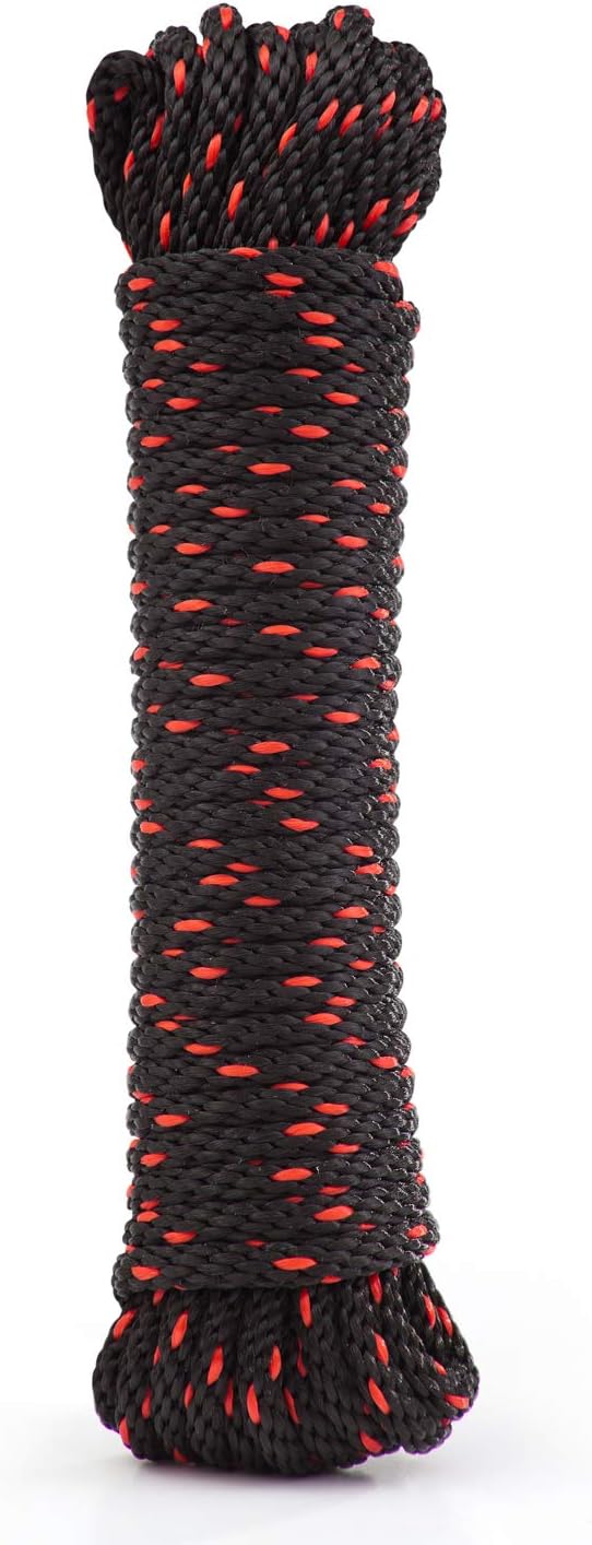Rope Ratchet 1/4" 50 ft Braided Polypropylene Utility Cord, Weather Resistant by RopeRatchet