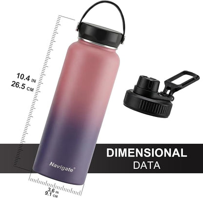 Navigate 40 oz Insulated Stainless Steel Sports Water Bottle - Image 3
