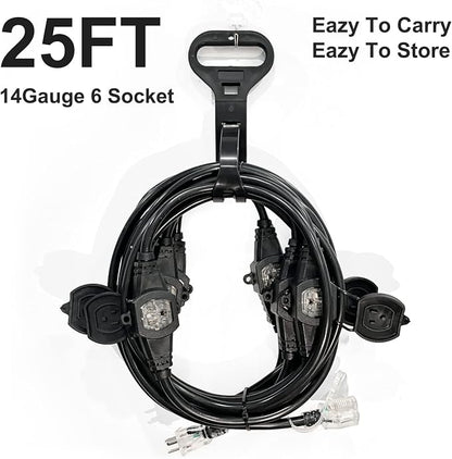 25Ft Power Extension Cord 3 Prong, 12 Gauge SJTW 5-15R Cable Male Plug to - Image 2