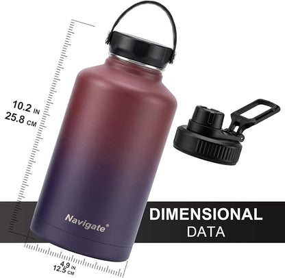 Navigate 64 oz Insulated Stainless Steel Sports Water Bottle - Image 3