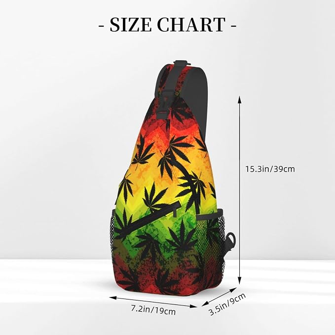 Marijuana Leaves Sling Bag For Women Men Fashion Print Backpack Crossbody - Image 3