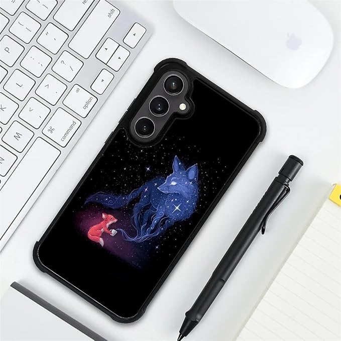 for Samsung Galaxy S23 FE Case, Galaxy Fox Wolf Pattern Graphic Design Girl Boy - Image 7