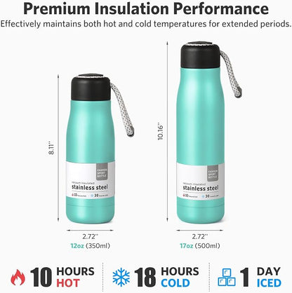 Water Bottle with Portable Lid Metal Thermos Vacuum Insulated Stainless Steel | - Image 3