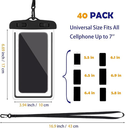 Flutesan 40 Pack Universal Clear Waterproof Phone Pouch Cell Phone Pouch Dry - Image 2