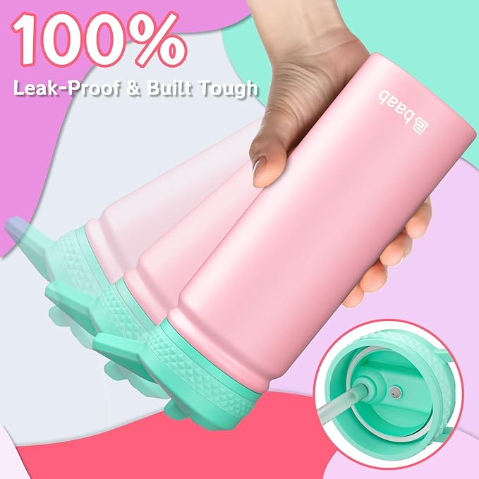 baab 18oz Kids Water Bottle, Insulated Water Bottle - Image 4