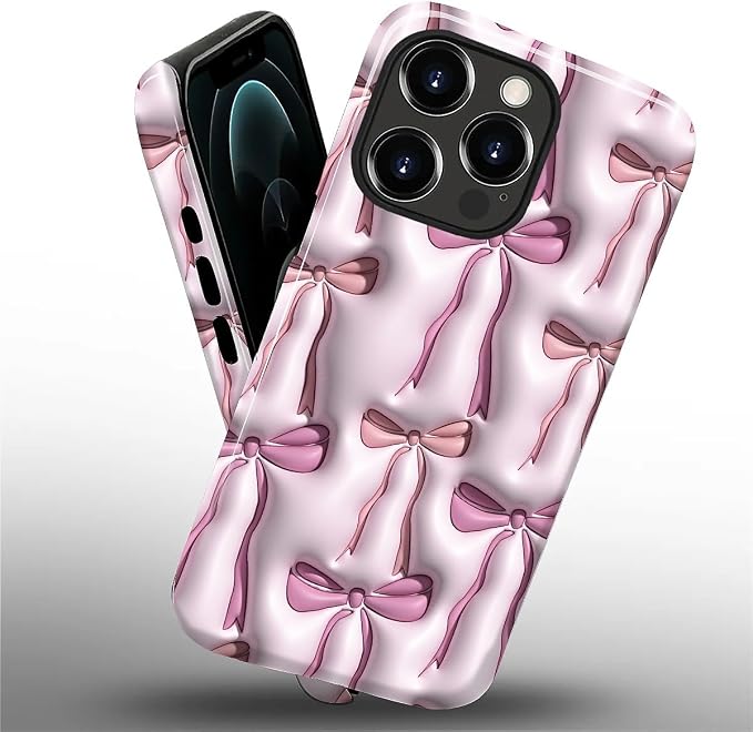 for iPhone 11 Case, HL2 Abstract Ribbons Bows Hybrid 2 Layer Hard Shell - Image 2