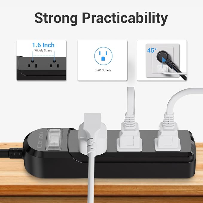 IPX6 Outdoor Power Strip Weatherproof, 10 FT SJT 16AWG Extension Cord 3 Wide - Image 5
