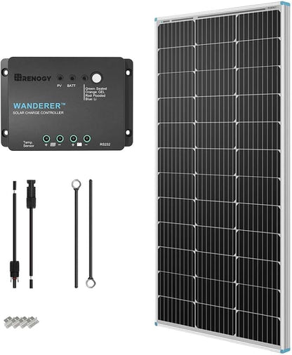 Renogy 100W 12V Solar Panel Starter Kit, 100 Watt Monocrystalline Solar Panel by RenogySolar