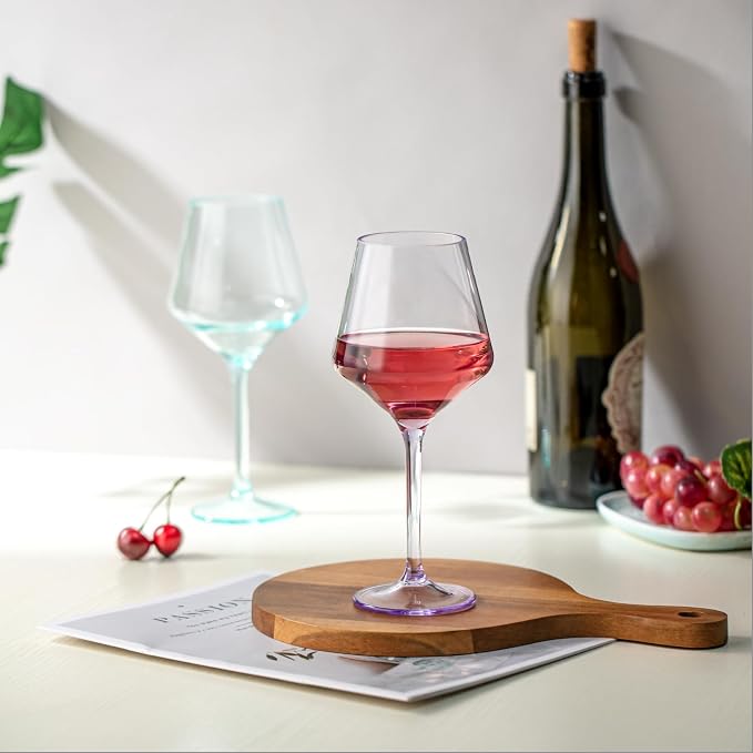 16-ounce Plastic Stem Wine Glasses, All Purpose Arcylic Glasses - Image 3