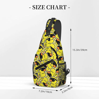 Cartoon Duck Sling Bag For Women Men Cute Yellow Duck Backpack Crossbody - Image 3