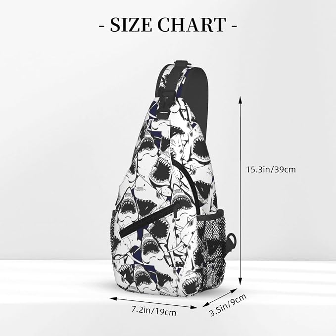 Shark Sling Bag For Women Men Fashion Backpack Crossbody Shoulder Bag Sling - Image 3