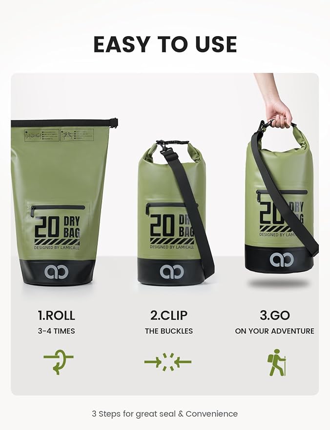Lamicall Small Dry Bag, Waterproof Bag - 5L/10L/20L/30L/40L Water Proof Bag - Image 6