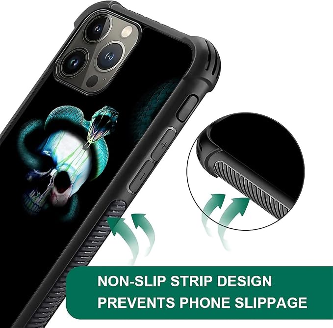 for iPhone 15 Pro Max Case, Skeleton Winding Snake Pattern Graphic Design Girl - Image 7