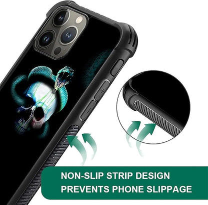 for iPhone 15 Pro Max Case, Skeleton Winding Snake Pattern Graphic Design Girl - Image 7