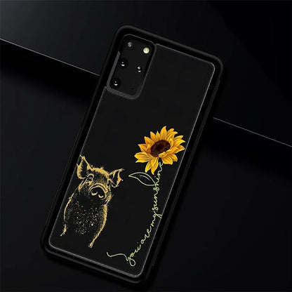 for Samsung Galaxy S20 Plus Case, Pig Sunflower Yellow Sunshine Pattern Graphic - Image 2
