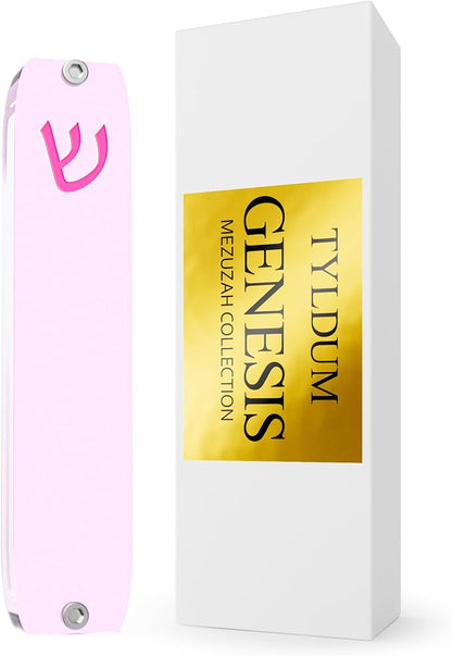Genesis Mezuzah for Door – Modern Acrylic Mezuzah Case Without Kosher Scroll – by TYLDUM