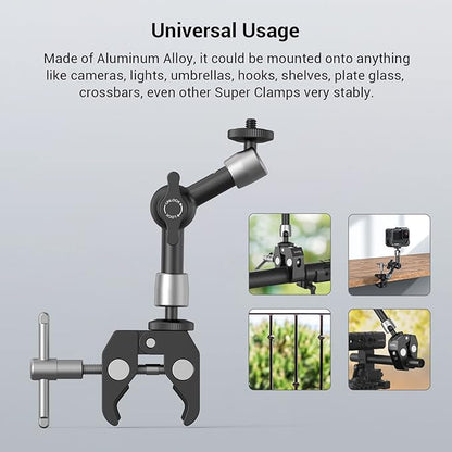 SMALLRIG Super Clamp w/ 1/4" and 3/8" Thread and 5.8 Inches Adjustable Friction - Image 6