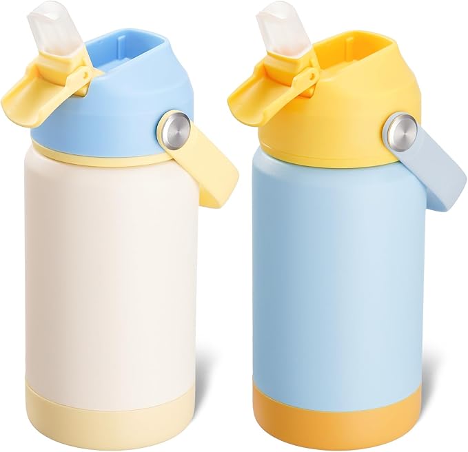 Kerilyn 12oz Water Bottle 2 Pack, Stainless Steel Insulated Water Bottle Bulk by Kerilyn