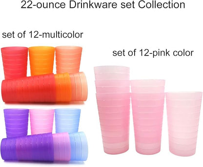 KX-WARE Mixed Drinkware 22-ounce Plastic Tumblers/Drinking Glasses/Party - Image 5