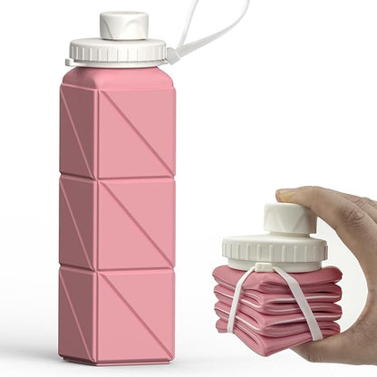 BEAUTAIL Collapsible Water Bottles 20.6oz, Silicone Foldable Portable Travel by BEAUTAIL