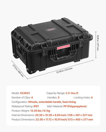 VEVOR Weatherproof Hard Case, Heavy Duty Protective Dry Box - Image 7