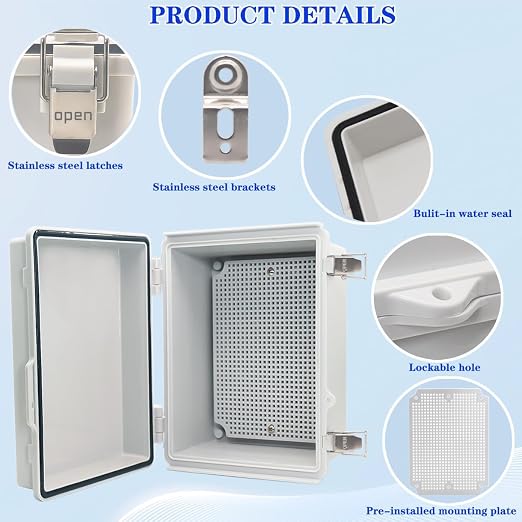 2Pcs Outdoor Waterproof Electrical Junction Box Weatherproof IP67 ABS Plastic - Image 3
