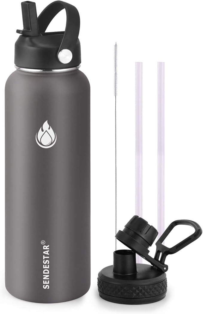 SENDESTAR Stainless Steel Water Bottle, Wide Mouth Water Bottle 40 oz by Sendestar