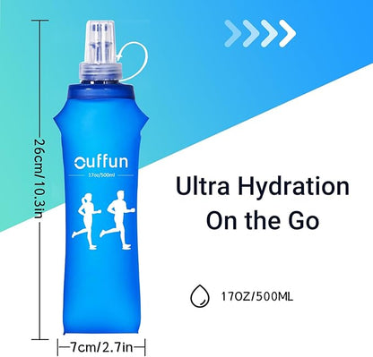 2 Pack Soft Water Bottle, TPU Collapsible Flask Foldable Bottles - Image 3