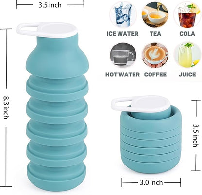 Collapsible Silicone Water Bottle – Foldable Travel Water Bottle Leakproof - Image 3