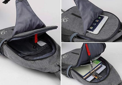 WATERFLY Crossbody Sling Backpack Sling Bag Travel Hiking Chest Bags Daypack - Image 3