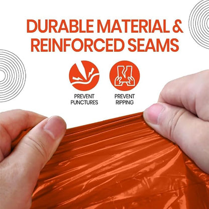 Emergency Survival Poncho Thermal Mylar Foil Coating Blanket - Image 5