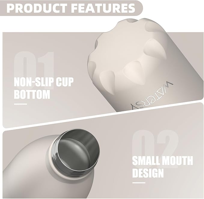 WATERSY Stainless Steel water bottles, 17oz/500ml Insulated Water Bottles - Image 5