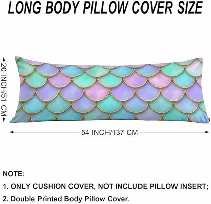 Body Pillow Covers Mermaid Body Pillowcase 20"X54", Mermaid Scales Couch Body - Image 6