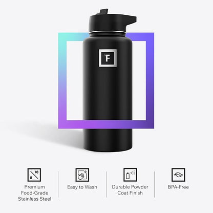 IRON °FLASK Camping & Hiking Hydration Flask - 32 oz Dark Night - Image 5