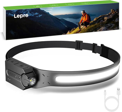 Lepro Headlamp - Super Bright LED Head Lamp Rechargeable by Lepro