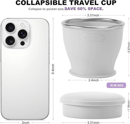 Collapsible Travel Cup, BPA-Free Reusable Water Cup, Lightweight Drinking Cups - Image 4