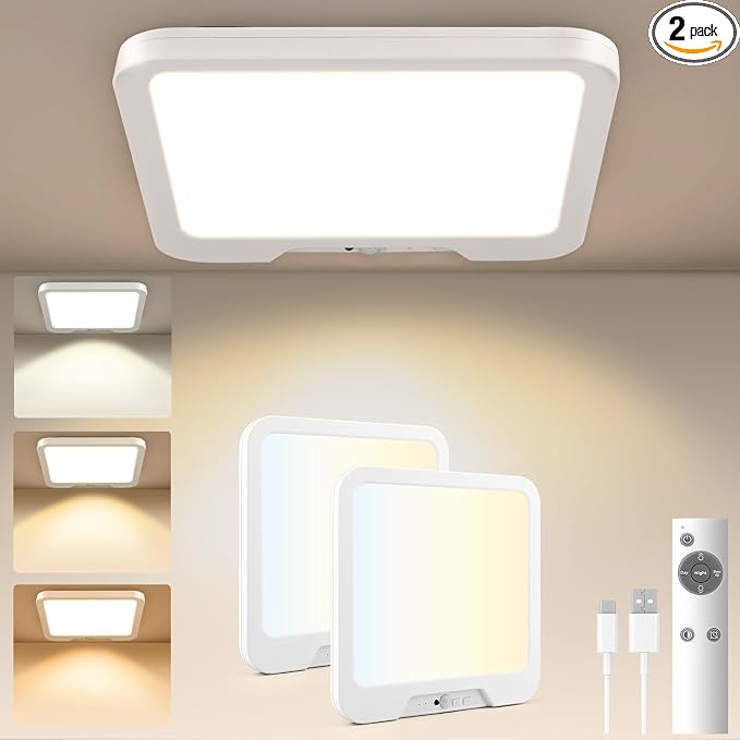 Meliya USB C Rechargeable Motion Sensor Ceiling Light 550LM by MeliyaSmartwatchAccessories