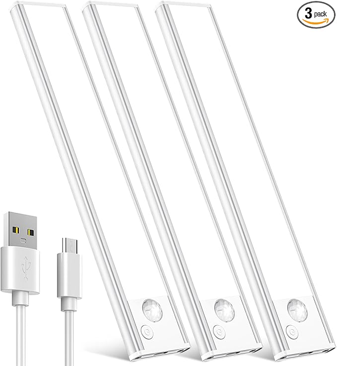 Under Cabinet Motion Sensor Lighting: 14 Inch Dimmable Rechargeable Lights by Vozuji