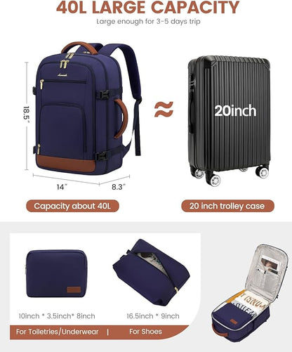 LOVEVOOK Travel Backpack For Women Flight Approved, 40L Large Carry On Backpack - Image 3