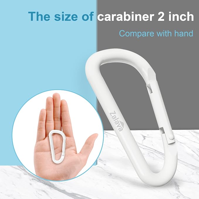6PCS Carabiner Keychain, 2 inch Aluminum D-Clip Caribeener - Image 4