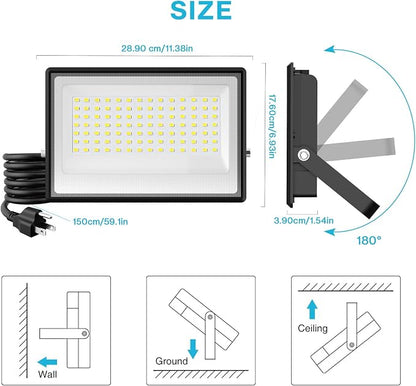 Olafus 2 Pack 130W LED Flood Light Outdoor, 13000lm LED Work Light - Image 9