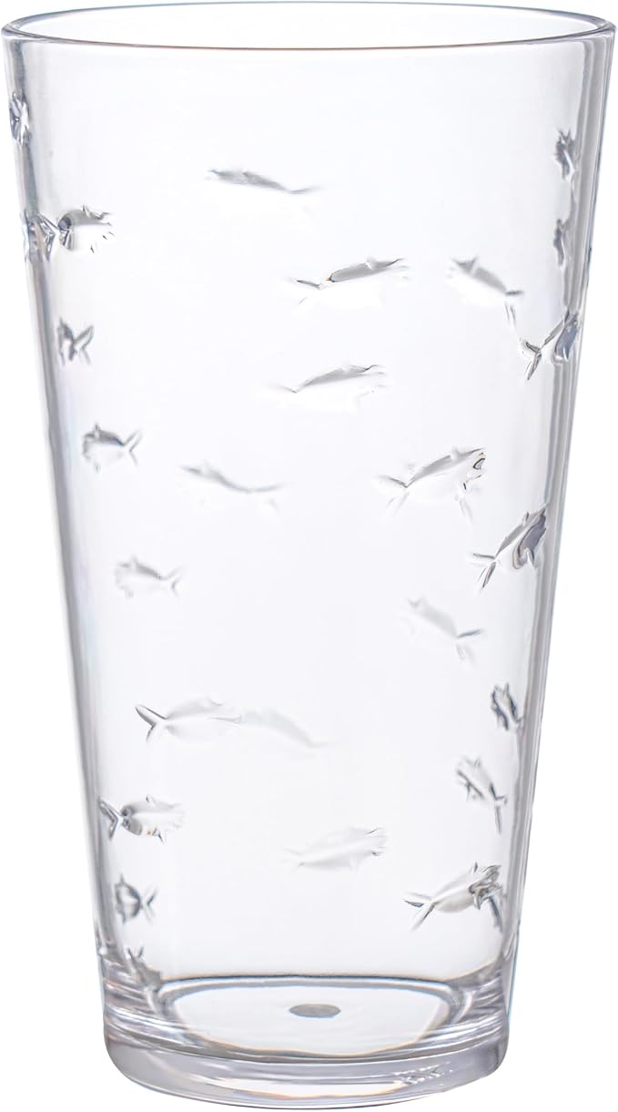 KLIFA- CHARLESTON- 19 oz, Acrylic Fishing Highball, School of Fish Drinking - Image 3