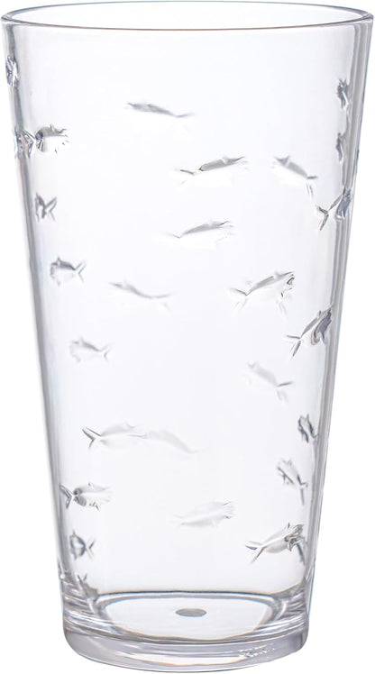 KLIFA- CHARLESTON- 19 oz, Acrylic Fishing Highball, School of Fish Drinking - Image 3