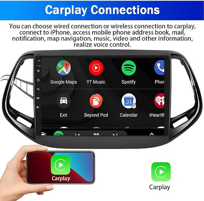 10" Android 13 Car Stereo for Jeep Compass 2017-2019, 2.5D 1080P HD Touch Screen - Image 8